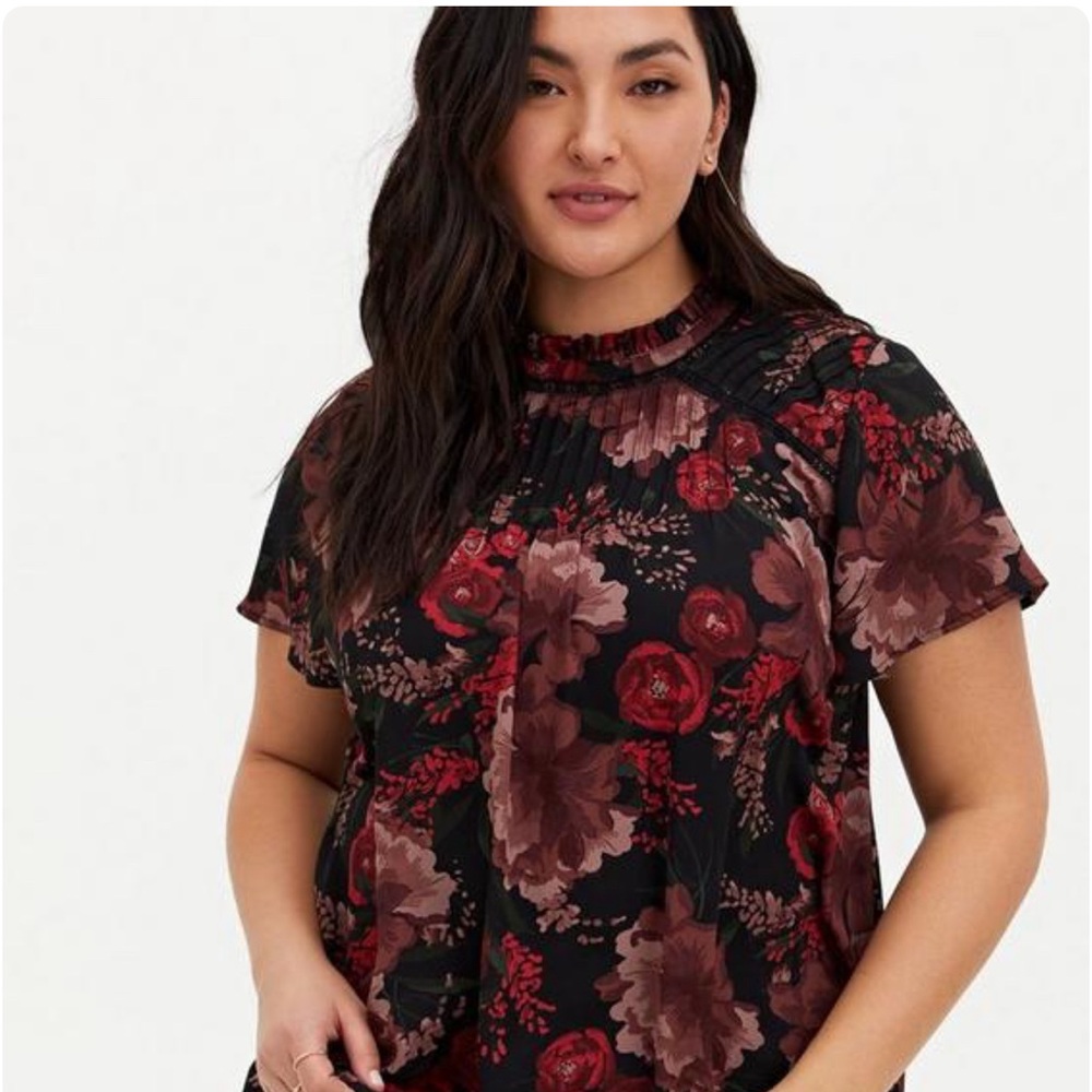 Georgette LACE inset blouse 3X NWOT